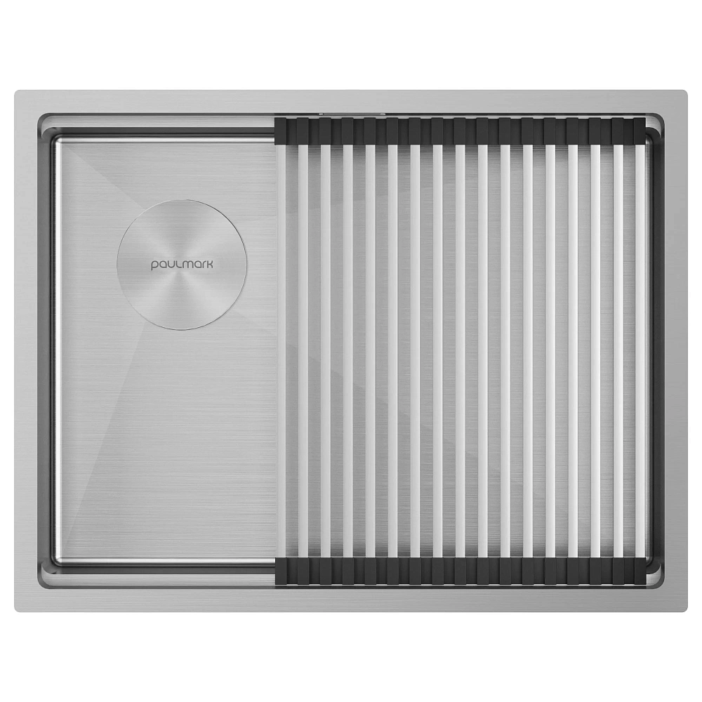 Кухонная мойка Paulmark NEXT-PRO 58-L UNI PM705845-L-BS брашированная 580х450мм — Изображение 1
