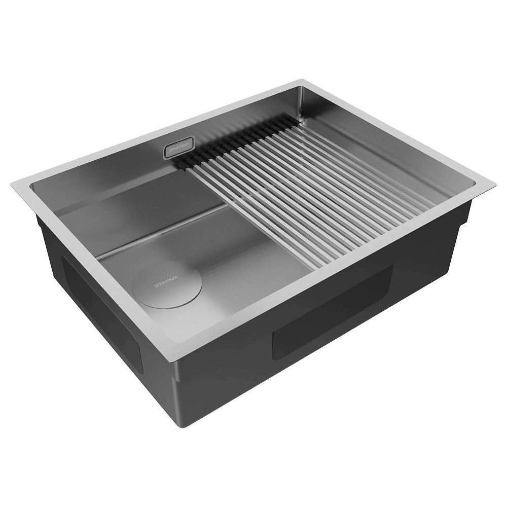 Кухонная мойка Paulmark NEXT-PRO 58-L UNI PM705845-L-BS брашированная 580х450мм — Изображение 2