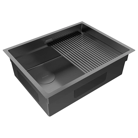 Кухонная мойка Paulmark NEXT-PRO 58-L UNI PM705845-L-GM вороненая сталь 580х450мм Кухонная мойка Paulmark NEXT-PRO 58-L UNI PM705845-L-GM вороненая сталь 580х450мм