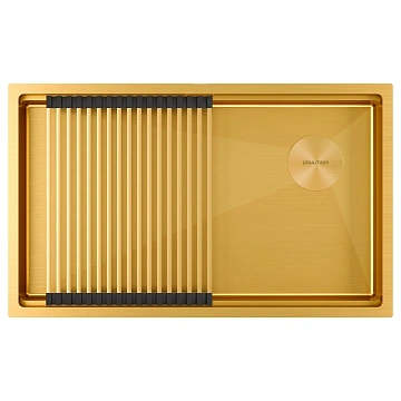 Кухонная мойка Paulmark NEXT-PRO 74 UNI PM707445-BG брашированное золото 740х450мм