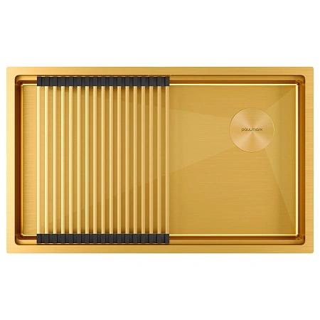 Кухонная мойка Paulmark NEXT-PRO 74 UNI PM707445-BG брашированное золото 740х450мм