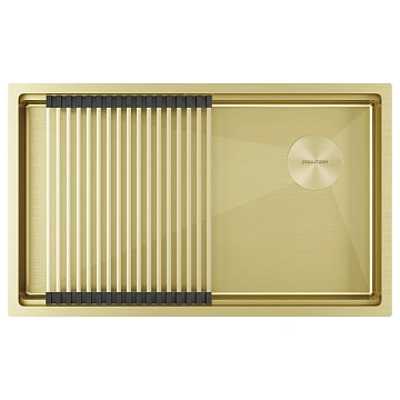Кухонная мойка Paulmark NEXT-PRO 74 UNI PM707445-LG светлое золото 740х450мм
