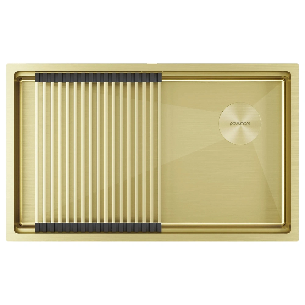 Кухонная мойка Paulmark NEXT-PRO 74 UNI PM707445-LG светлое золото 740х450мм — Изображение 1