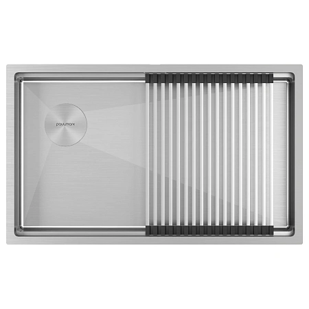 Кухонная мойка Paulmark NEXT-PRO 74-L UNI PM707445-L-BS брашированная сталь 740х450мм Кухонная мойка Paulmark NEXT-PRO 74-L UNI PM707445-L-BS брашированная сталь 740х450мм