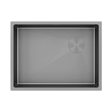 Кухонная мойка Paulmark NEXT-SKEW 58 UNI PM885844-GM-M матовая вороненая сталь 580х440мм