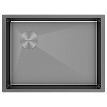 Кухонная мойка Paulmark NEXT-SKEW 58-L UNI PM885844-L-GM вороненая сталь 580х440мм