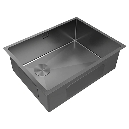 Кухонная мойка Paulmark NEXT-SKEW 58-L UNI PM885844-L-GM вороненая сталь 580х440мм Кухонная мойка Paulmark NEXT-SKEW 58-L UNI PM885844-L-GM вороненая сталь 580х440мм