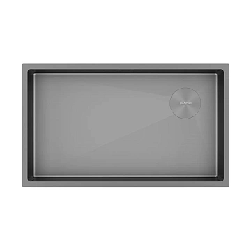 Кухонная мойка Paulmark NEXT-SKEW 74 UNI PM887444-GM-M матовая вороненая сталь 740х440мм