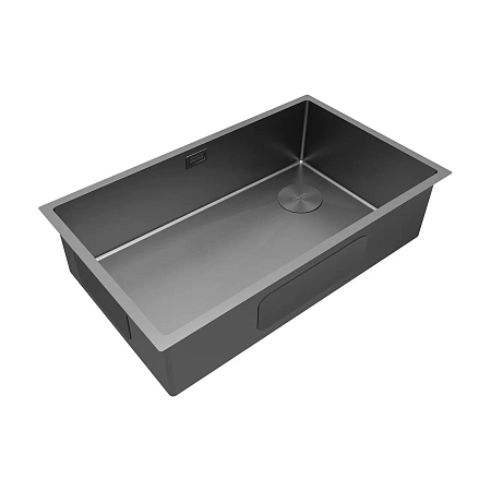 Кухонная мойка Paulmark NEXT-SKEW 74 UNI PM887444-GM-M матовая вороненая сталь 740х440мм Кухонная мойка Paulmark NEXT-SKEW 74 UNI PM887444-GM-M матовая вороненая сталь 740х440мм