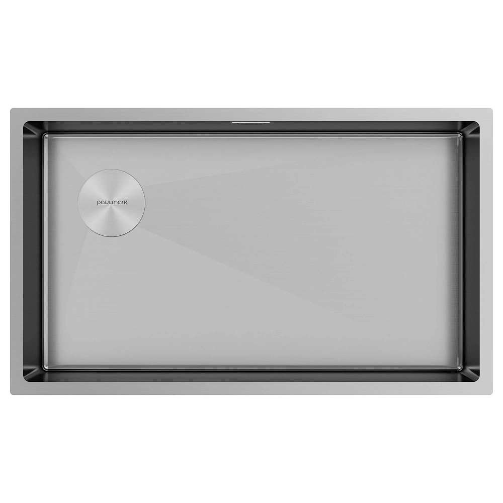 Кухонная мойка Paulmark NEXT-SKEW 74-L UNI PM887444-L-BS брашированная 740х440мм — Изображение 1