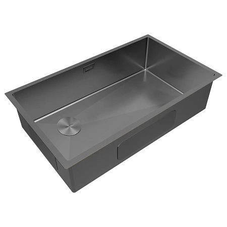 Кухонная мойка Paulmark NEXT-SKEW 74-L UNI PM887444-L-GM вороненая сталь 740х440мм Кухонная мойка Paulmark NEXT-SKEW 74-L UNI PM887444-L-GM вороненая сталь 740х440мм