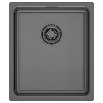 Кухонная мойка Paulmark VISTA 38 PM904438-GM вороненая сталь 380х440мм