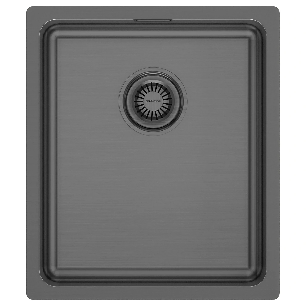 Кухонная мойка Paulmark VISTA 38 PM904438-GM вороненая сталь 380х440мм — Изображение 1