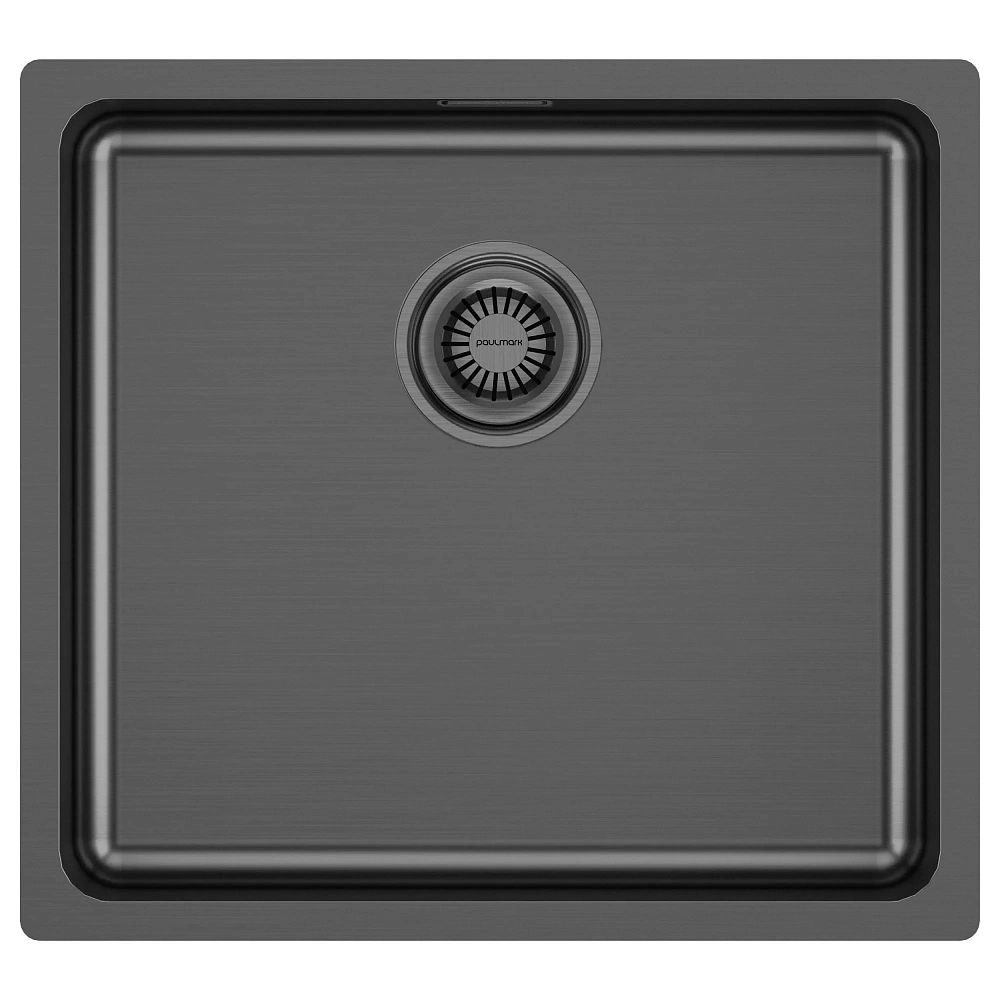 Кухонная мойка Paulmark VISTA 48 PM304844-GM вороненая сталь 480х440мм — Изображение 1
