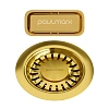 Сифон для кухни Paulmark PM6024-BG с овальным переливом, брашированное золото