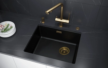 Сифон для кухни Paulmark PM6024-BG с овальным переливом, брашированное золото Сифон для кухни Paulmark PM6024-BG с овальным переливом, брашированное золото