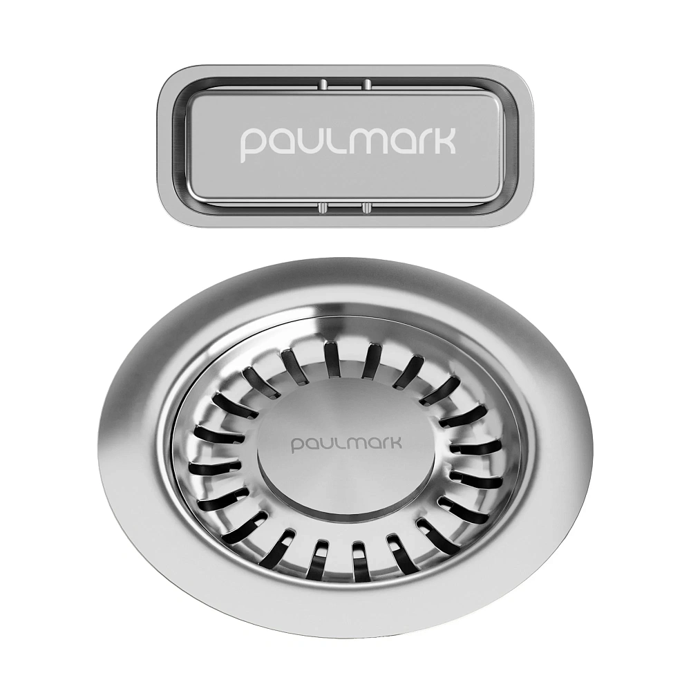 Сифон для кухни Paulmark PM6024-BS с овальным переливом, брашированная сталь — Изображение 1