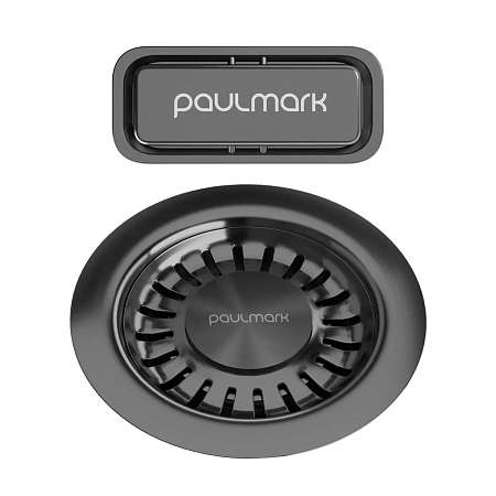 Сифон для кухни Paulmark PM6024-GM с овальным переливом, вороненая сталь Сифон для кухни Paulmark PM6024-GM с овальным переливом, вороненая сталь