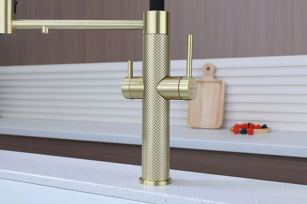 Смеситель для кухни Paulmark NEXUS DIAMOND Nd613999-LG светлое золото — Изображение 8