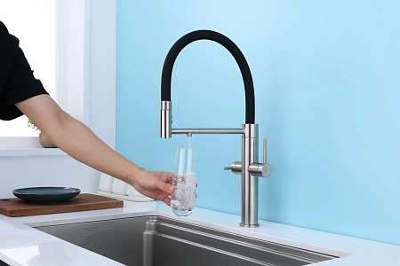 Смеситель для кухни Paulmark NEXUS Ne213999-BS брашированная сталь Смеситель для кухни Paulmark NEXUS Ne213999-BS брашированная сталь