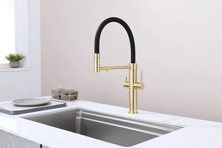 Смеситель для кухни Paulmark NEXUS Ne213999-LG светлое золото Смеситель для кухни Paulmark NEXUS Ne213999-LG светлое золото