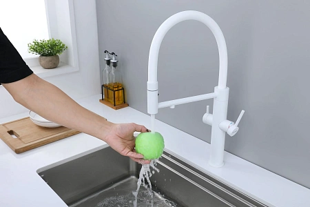 Смеситель для кухни Paulmark NEXUS Ne213999-WH белый матовый Смеситель для кухни Paulmark NEXUS Ne213999-WH белый матовый