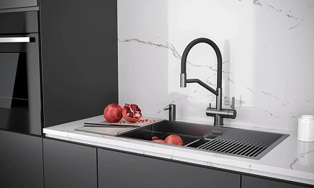 Смеситель для кухни Paulmark RUBERT Ru213175-GM вороненая сталь Смеситель для кухни Paulmark RUBERT Ru213175-GM вороненая сталь