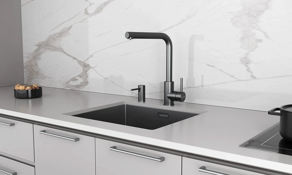 Смеситель для кухни Paulmark TWIN Tw213622-GM вороненая сталь — Изображение 6