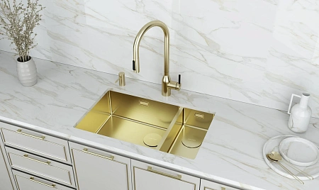 Смеситель для кухни Paulmark UNIVERSAL Un213880-LG светлое золото Смеситель для кухни Paulmark UNIVERSAL Un213880-LG светлое золото