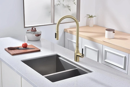 Смеситель для кухни Paulmark UNIVERSAL Un213880-LG светлое золото Смеситель для кухни Paulmark UNIVERSAL Un213880-LG светлое золото