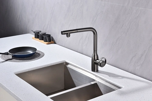 Смеситель для кухни Paulmark URBAN Ur213104-GM вороненая сталь Смеситель для кухни Paulmark URBAN Ur213104-GM вороненая сталь