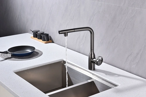 Смеситель для кухни Paulmark URBAN Ur213104-GM вороненая сталь Смеситель для кухни Paulmark URBAN Ur213104-GM вороненая сталь