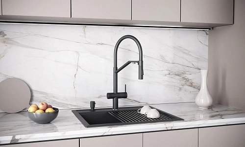 Смеситель для кухни Paulmark ZENDER Ze213155-BLM черный Смеситель для кухни Paulmark ZENDER Ze213155-BLM черный