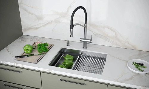 Смеситель для кухни Paulmark ZENDER Ze213155-BS брашированная сталь Смеситель для кухни Paulmark ZENDER Ze213155-BS брашированная сталь