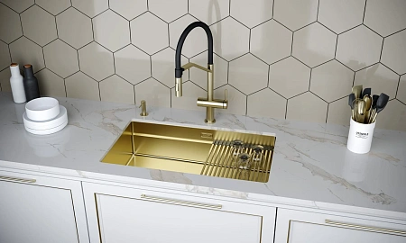 Смеситель для кухни Paulmark ZENDER Ze213155-LG светлое золото Смеситель для кухни Paulmark ZENDER Ze213155-LG светлое золото