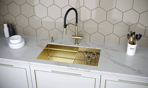 Смеситель для кухни Paulmark ZENDER Ze213155-LG светлое золото Смеситель для кухни Paulmark ZENDER Ze213155-LG светлое золото
