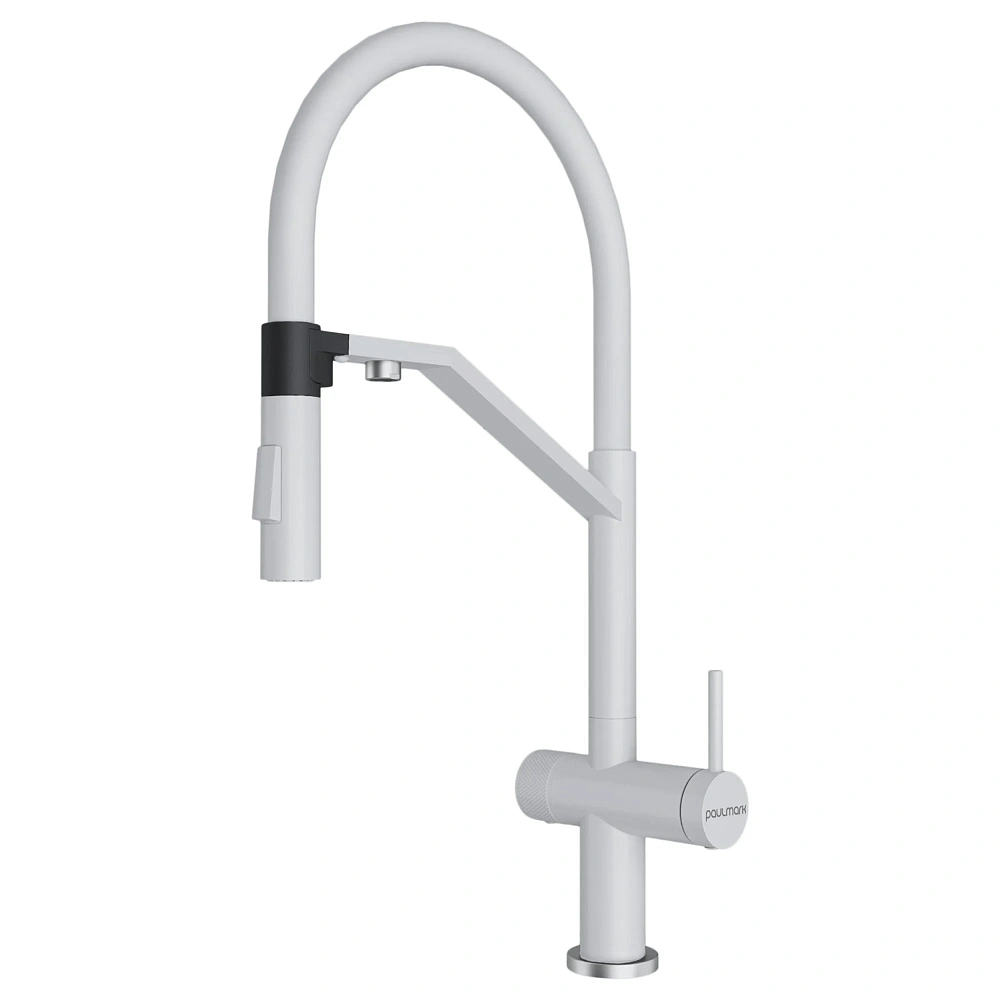 Смеситель для кухни Paulmark ZENDER Ze213155-WH белый матовый — Изображение 1