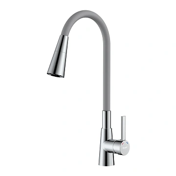 Смеситель для кухни Rossinka (Z35-39-Gray) с гибким изливом, серый
