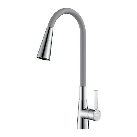 Смеситель для кухни Rossinka (Z35-39-Gray) с гибким изливом, серый
