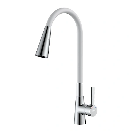 Смеситель для кухни Rossinka (Z35-39-White) с гибким изливом, белый