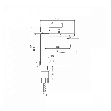 Смеситель для раковины Splenka S224.10.09 графит Смеситель для раковины Splenka S224.10.09 графит