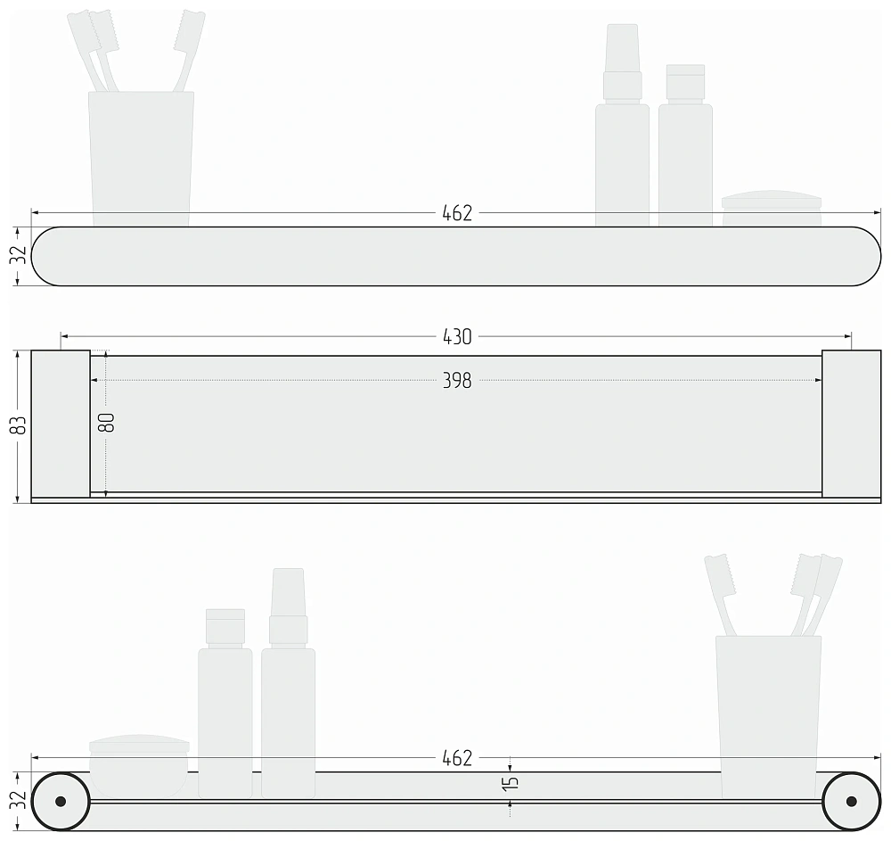 Полка Сунержа ROUND L 460 30-3020-5460 матовый белый — Изображение 6
