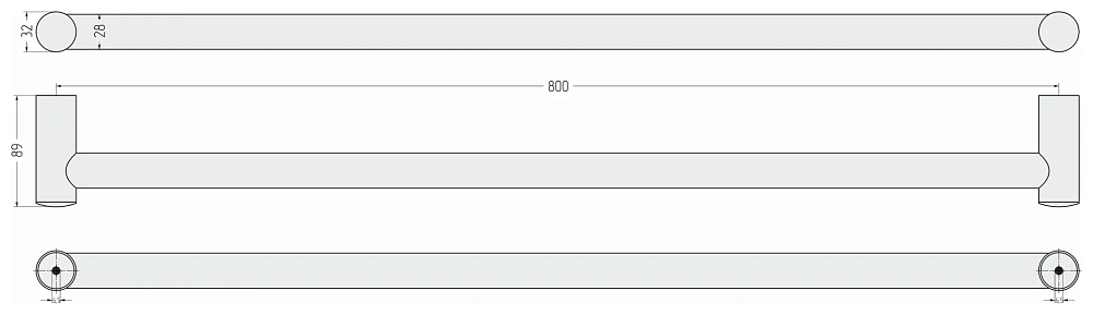 Поручень Сунержа прямой d 28 мм / L 800 03-3012-0800 золото — Изображение 4