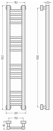 Полотенцесушитель водяной Сунержа Богема PRO 1000х150 31-0460-1015 матовый черный Полотенцесушитель водяной Сунержа Богема PRO 1000х150 31-0460-1015 матовый черный
