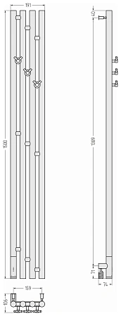Полотенцесушитель электрический Сунержа Кантата 3.0 1500х159 левый 00-5846-1516 Полотенцесушитель электрический Сунержа Кантата 3.0 1500х159 левый 00-5846-1516