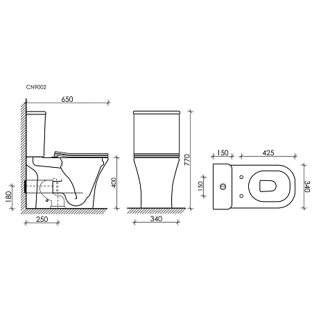 Чаша напольного унитаза Ceramica Nova ALFA Rimless CN9002-B белый с сиденьем Чаша напольного унитаза Ceramica Nova ALFA Rimless CN9002-B белый с сиденьем