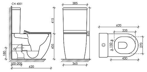 Бачок для унитаза Ceramica Nova METROPOL Rimless CN4001-TMB черный матовый Бачок для унитаза Ceramica Nova METROPOL Rimless CN4001-TMB черный матовый