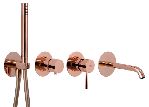 Смеситель для ванны Remer X Style X96S03ROXXRL, медь глянцевая Смеситель для ванны Remer X Style X96S03ROXXRL, медь глянцевая