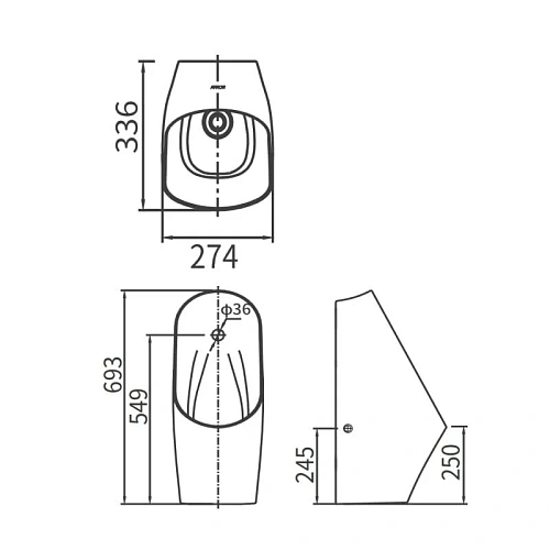 Писсуар ARROW AN6703 подвесной Писсуар ARROW AN6703 подвесной
