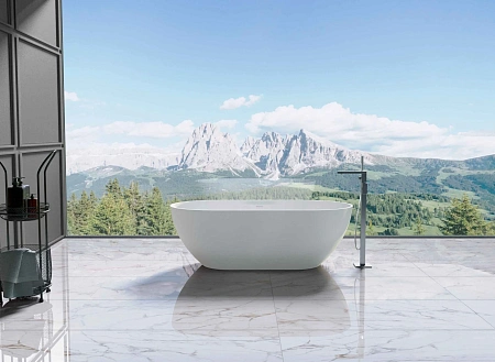 Ванна из искусственного камня Vincea Solid Surface VBT-4S04MW-1600, 1600x800x560, белый матовый, щелевой перелив Ванна из искусственного камня Vincea Solid Surface VBT-4S04MW-1600, 1600x800x560, белый матовый, щелевой перелив